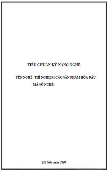 Thí Nghiệm Các Sản Phẩm Hóa Dầu (NXB Hà Nội 2009) - Quản Đình Khoa, 109 Trang