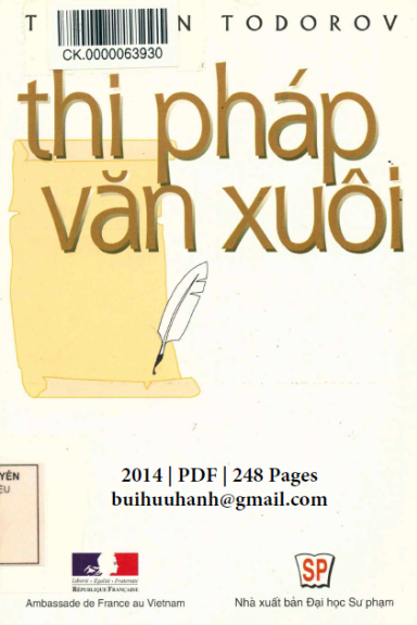 Thi Pháp Văn Xuôi (NXB Đại Học Sư Phạm 2014) - Tzvetan Todorov, 248 Trang