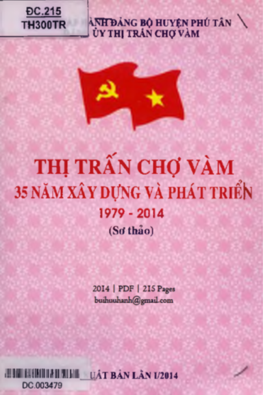 Thị Trấn Chợ Hàm 35 Năm Xây Dựng Và Phát Triển 1979-2014 (NXB An Giang 2014) - Đỗ Hồng Phúc