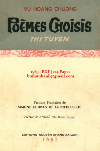 Thi Tuyển (NXB Nguyễn Khang 1963) - Vũ Hoàng Chương, 174 Trang