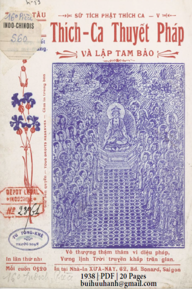 Thích Ca Thuyết Pháp Và Lập Tam Bảo (NXB Xưa Nay 1938) - Đạt Ma, 20 Trang