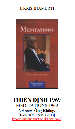 Thiền Định 1969 (NXB Ông Không 2013) - Jiddu Krishnamurti, 56 Trang