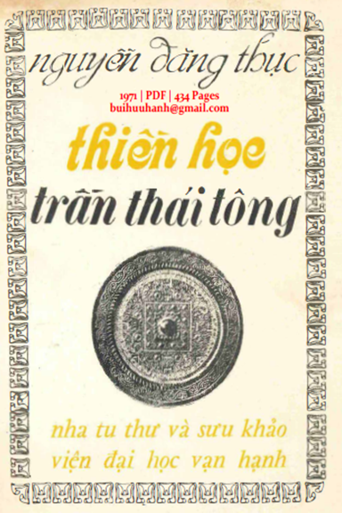 Thiền Học Trần Thái Tông (NXB Đại Học Vạn Hạnh 1971) - Nguyễn Đăng Thục, 434 Trang