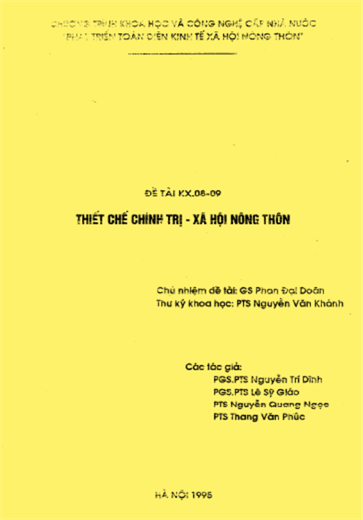 Thiết Chế Chính Trị Xã Hội Nông Thôn (NXB Hà Nội 1995) - Phan Đại Doãn, 198 Trang