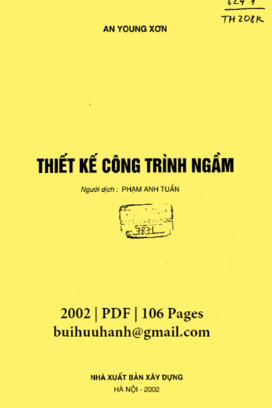 Thiết Kế Công Trình Ngầm (NXB Xây Dựng 2002) - An Young Xơn, 106 Trang