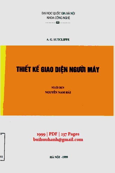 Thiết Kế Giao Diện Người Máy (NXB Đại Học Quốc Gia 1999) - A.G. Sutcliffe, 237 Trang