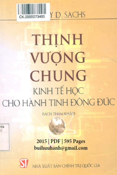 Thịnh Vượng Chung-Kinh Tế Học Cho Hành Tinh Đông Đúc (NXB Chính Trị 2015) - Jeffrey D. Sachs