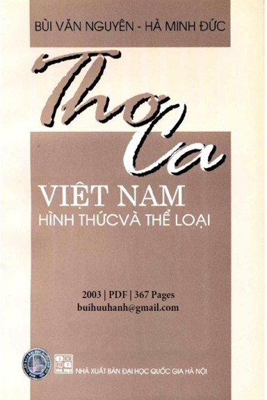 Thơ Ca Việt Nam Hình Thức Và Thể Loại (NXB Đại Học Quốc Gia 2003) - Bùi Văn Nguyên, 367 Trang