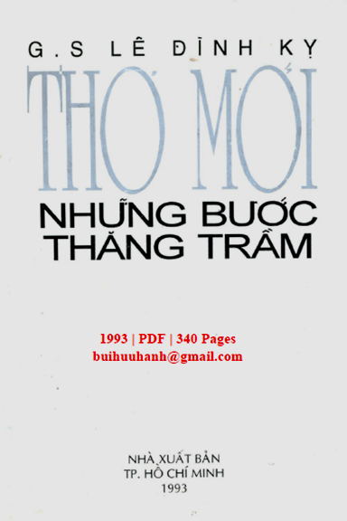 Thơ Mới Những Bước Thăng Trầm (NXB Tổng Hợp 1993) - Lê Đình Kỵ, 340 Trang