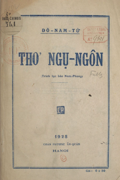 Thơ Ngụ Ngôn (NXB Chân Phương 1928) - Đồ Nam Tử, 66 Trang