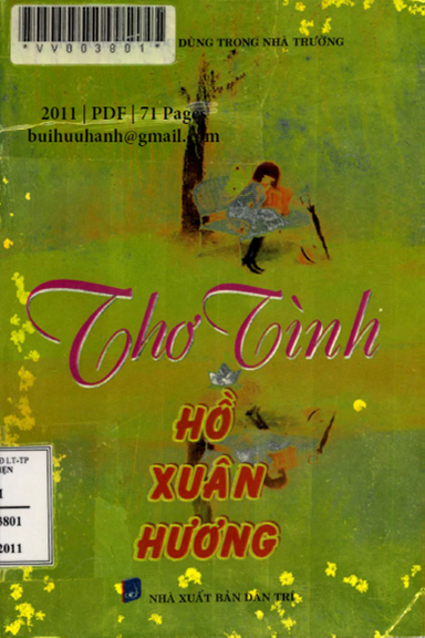 Thơ Tình Hồ Xuân Hương (NXB Dân Trí 2011) - Hồ Xuân Hương, 71 Trang