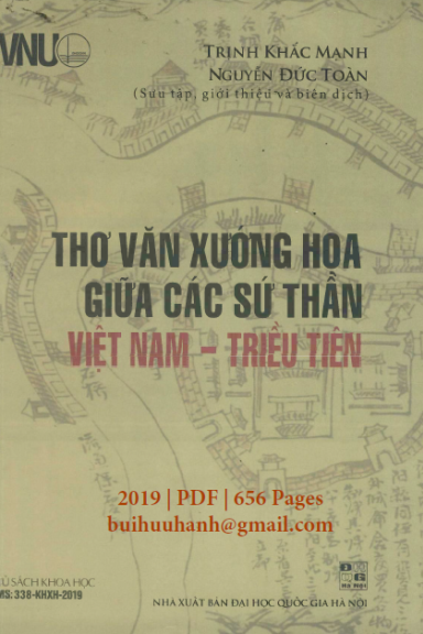 Thơ Văn Xướng Họa Giữa Các Sứ Thần Việt Nam-Triều Tiên (NXB Đại Học Quốc Gia 2019) - Trịnh Khắc Mạnh
