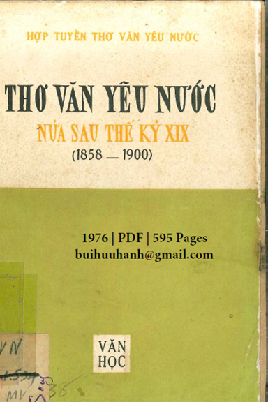 Thơ Văn Yêu Nước Nửa Sau Thế Kỷ XIX (NXB Văn Học 1976) - Chu Thiên, 595 Trang