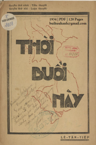 Thời Buổi Này (NXB Long Quang 1934) - Lê Tấn Tiếp, 120 Trang