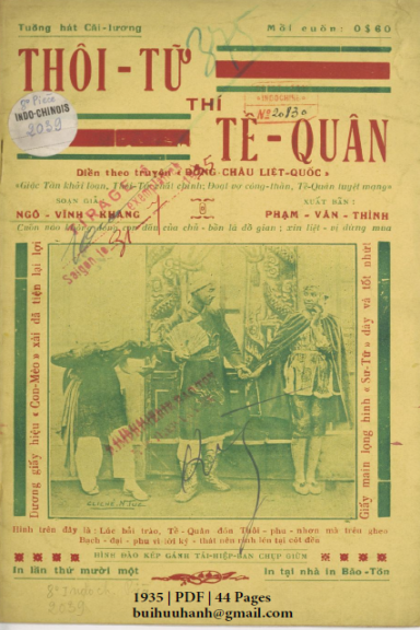 Thôi Tử Thí Tề Quân (NXB Bảo Tồn 1935) - Ngô Vĩnh Khang, 44 Trang