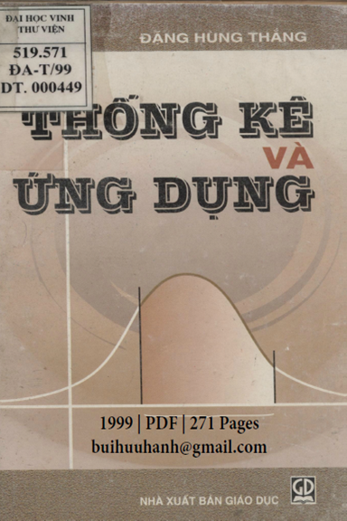 Thống Kê Và Ứng Dụng (NXB Giáo Dục 1999) - Đặng Hùng Thắng, 271 Trang