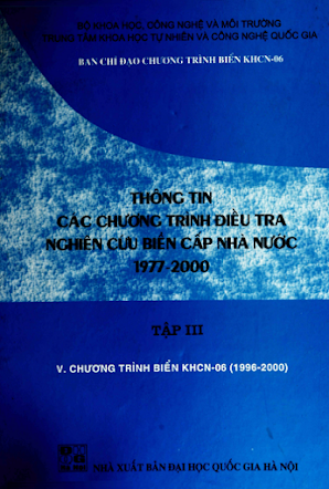 Thông Tin Các Chương Trình Điều Tra Nghiên Cứu Biển Cấp Nhà Nước 1977-2000 Tập 3 - Đặng Ngọc Thanh