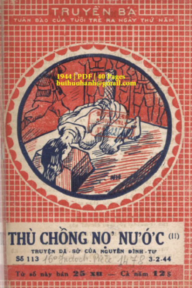 Thù Chồng Nợ Nước Quyển 2 (NXB Tân Dân 1944) - Nguyễn Đình Tư, 40 Trang