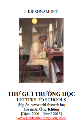 Thư Gửi Trường Học (NXB Hoa Kỳ 2013) - J. Krishnamurti, 212 Trang