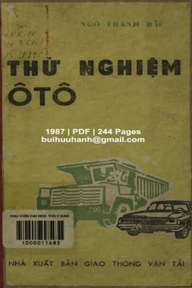 Thử Nghiệm ÔTô (NXB Giao Thông Vận Tải 1987) - Ngô Thành Bắc, 244 Trang