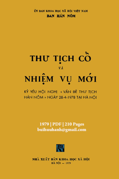 Thư Tịch Cổ Và Nhiệm Vụ Mới (NXB Khoa Học Xã Hội 1979) - Nhiều Tác Giả, 210 Trang