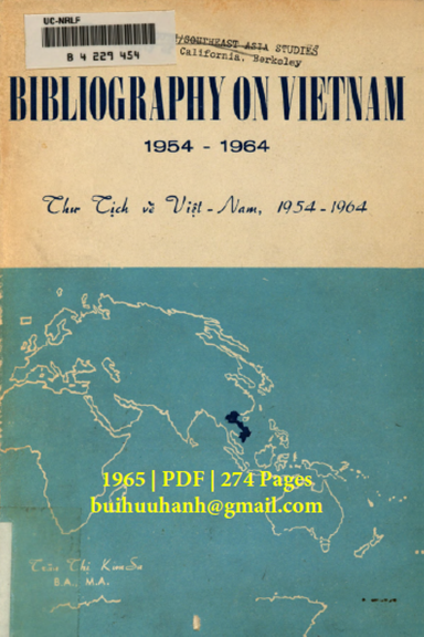 Thư Tịch Về Việt Nam 1954-1964 (NXB Đông Nam Á 1965) - Trần Thị Kim Sa, 274 Trang