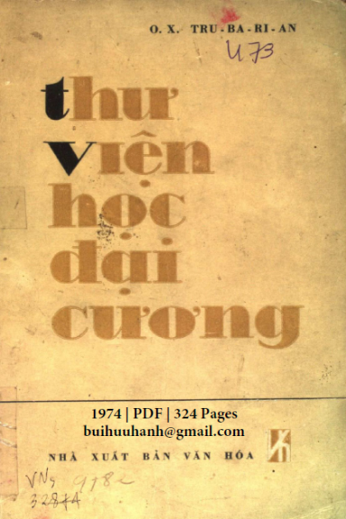 Thư Viện Học Đại Cương (NXB Văn Hóa 1974) - Nguyễn Thế Đức, 324 Trang
