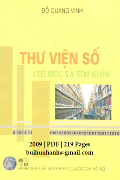 Thư Viện Số Chỉ Mục Và Tìm Kiếm (NXB Đại Học Quốc Gia 2009) - Đỗ Quang Vinh, 219 Trang
