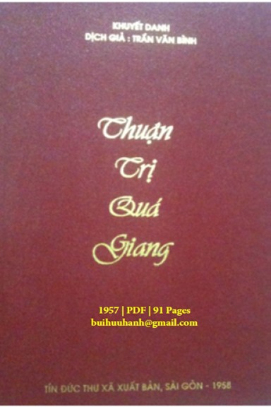 Thuận Trị Quá Giang (NXB Tín Đức Thư Xã 1957) - Trần Văn Bình, 91 Trang