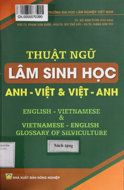 Thuật Ngữ Lâm Sinh Học Anh - Việt & Việt - Anh (NXB Nông Nghiệp 2015) - Đỗ Anh Tuân, 187 Trang