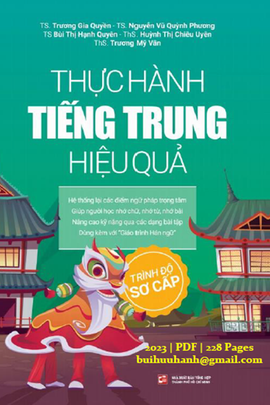 Thực Hành Tiếng Trung Hiệu Quả-Sơ Cấp (NXB Tổng Hợp 2023) - Trương Gia Quyền, 228 Trang