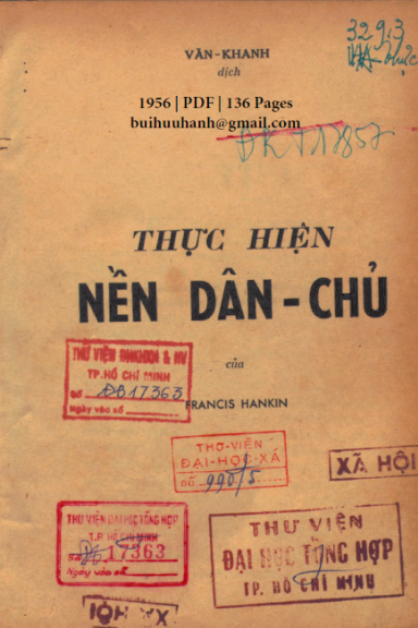 Thực Hiện Nền Dân Chủ (NXB Sài Gòn 1956) - Francis Hankin, 136 Trang