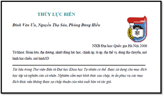 Thủy Lực Biển (NXB Đại Học Quốc Gia 2006) - Đinh Văn Ưu, 215 Trang