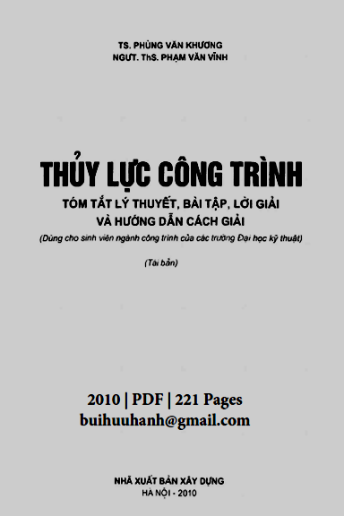 Thuỷ Lực Công Trình (NXB Xây Dựng 2010) - Phùng Văn Khương, 221 Trang