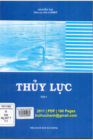 Thủy Lực Tập 1 (NXB Xây Dựng 2011) - Nguyễn Tài, 180 Trang