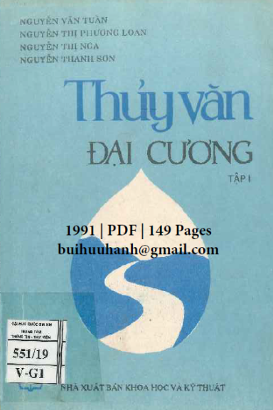 Thuỷ Văn Đại Cương Tập 1 (NXB Khoa Học Kỹ Thuật 1991) - Nguyễn Văn Tuần, 149 Trang