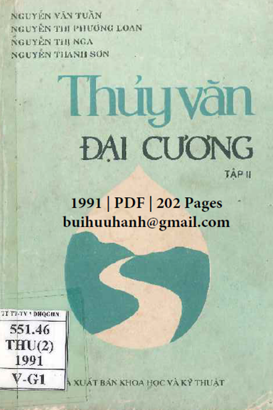 Thuỷ Văn Đại Cương Tập 2 (NXB Khoa Học Kỹ Thuật 1991) - Nguyễn Văn Tuần, 202 Trang
