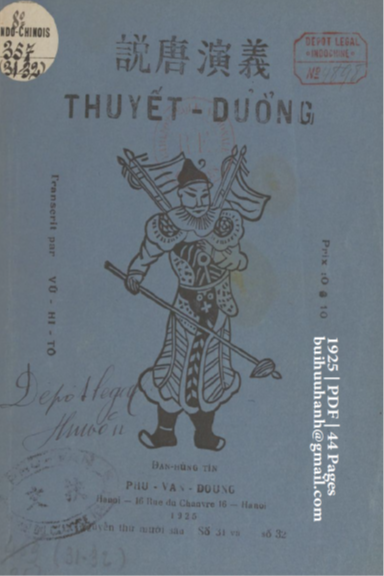 Thuyết Đường Số 31-32 (NXB Phù Văn Đường 1925) - Vũ Hi Tô, 44 Trang