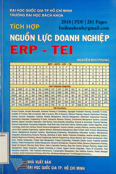 Tích Hợp Nguồn Lực Doanh Nghiệp ERP-TEI (NXB Đại Học Quốc Gia 2018) - Nguyễn Như Phong, 281 Trang