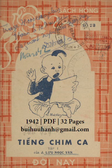 Tiếng Chim Ca Tập 1 (NXB Đời Nay 1942) - Lưu Ngọc Văn, 32 Trang