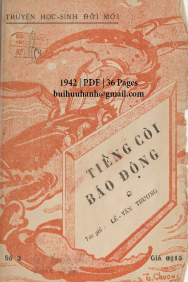 Tiếng Còi Báo Động (NXB Đời Mới 1942) - Lê Văn Trương, 36 Trang