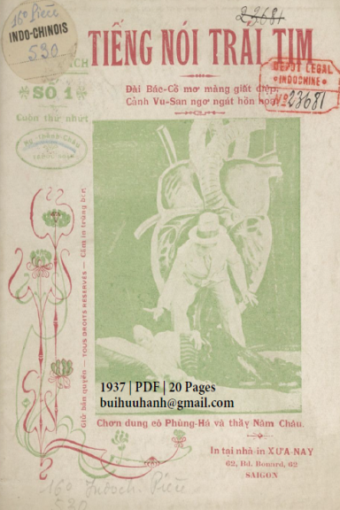 Tiếng Nói Trái Tim Cuốn 1-2 (NXB Xưa Nay 1937) - Nguyễn Thành Châu, 38 Trang