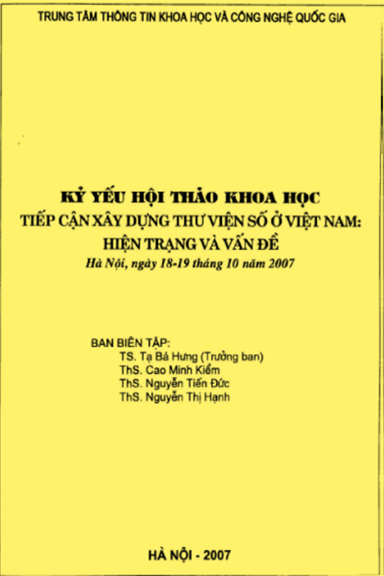 Tiếp Cận Xây Dựng Thư Viện Số Ở Việt Nam Hiện Trạng Và Vấn Đề (NXB Hà Nội 2007) - Tạ Bá Hưng