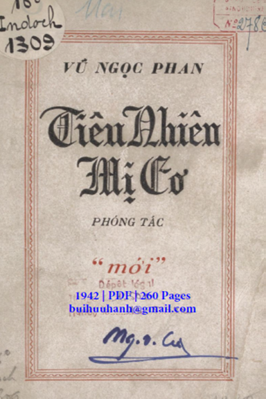 Tiễu Nhiên Mị Cơ (NXB Mới 1942) - Vũ Ngọc Phan, 260 Trang