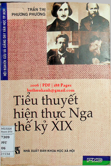 Tiểu Thuyết Hiện Thực Nga Thế Kỷ XIX (NXB Khoa Học Xã Hội 2006) - Trần Thị Phương Phương, 188 Trang