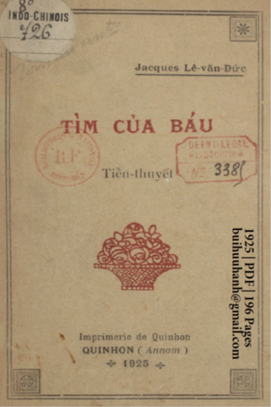 Tìm Của Báu (NXB Qui Nhơn 1925) - Lê Văn Đức, 196 Trang