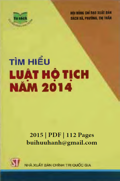 Tìm Hiểu Luật Hộ Tịch Năm 2014 (NXB Chính Trị 2015) - Dương Bạch Long, 112 Trang