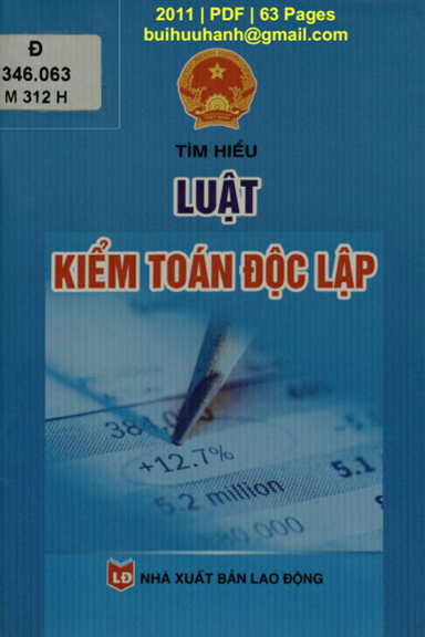 Tìm Hiểu Luật Kiểm Toán Độc Lập (NXB Lao Động 2011) - Minh Huyền, 63 Trang