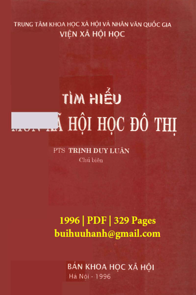 Tìm Hiểu Môn Xã Hội Học Đô Thị (NXB Khoa Học Xã Hội 1996) - Trịnh Duy Luân, 329 Trang
