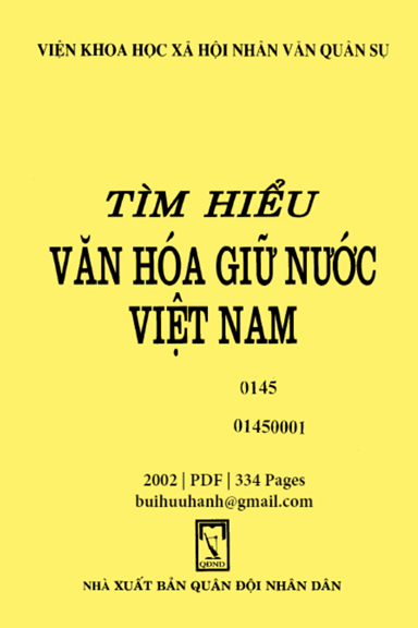Tìm Hiểu Văn Hóa Giữ Nước Việt Nam (NXB Quân Đội 2002) - Đoàn Mô, 334 Trang